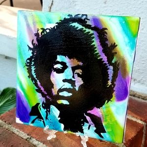 Handpainted Jimi Hendrix 6x6 Ceramic Drink Coaster